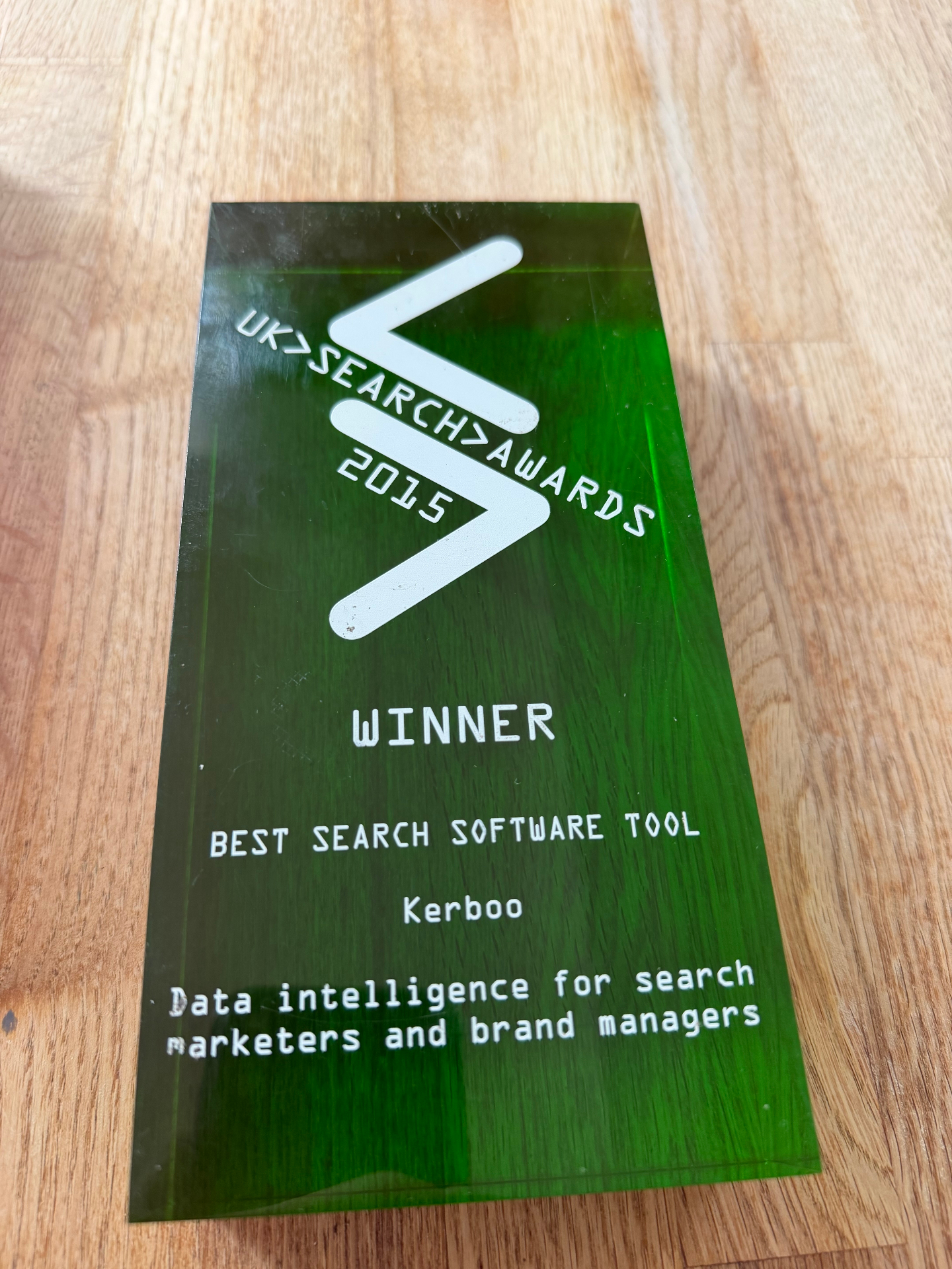 UK Search Awards 2015 Winner — Best Search Software Tool, Kerboo