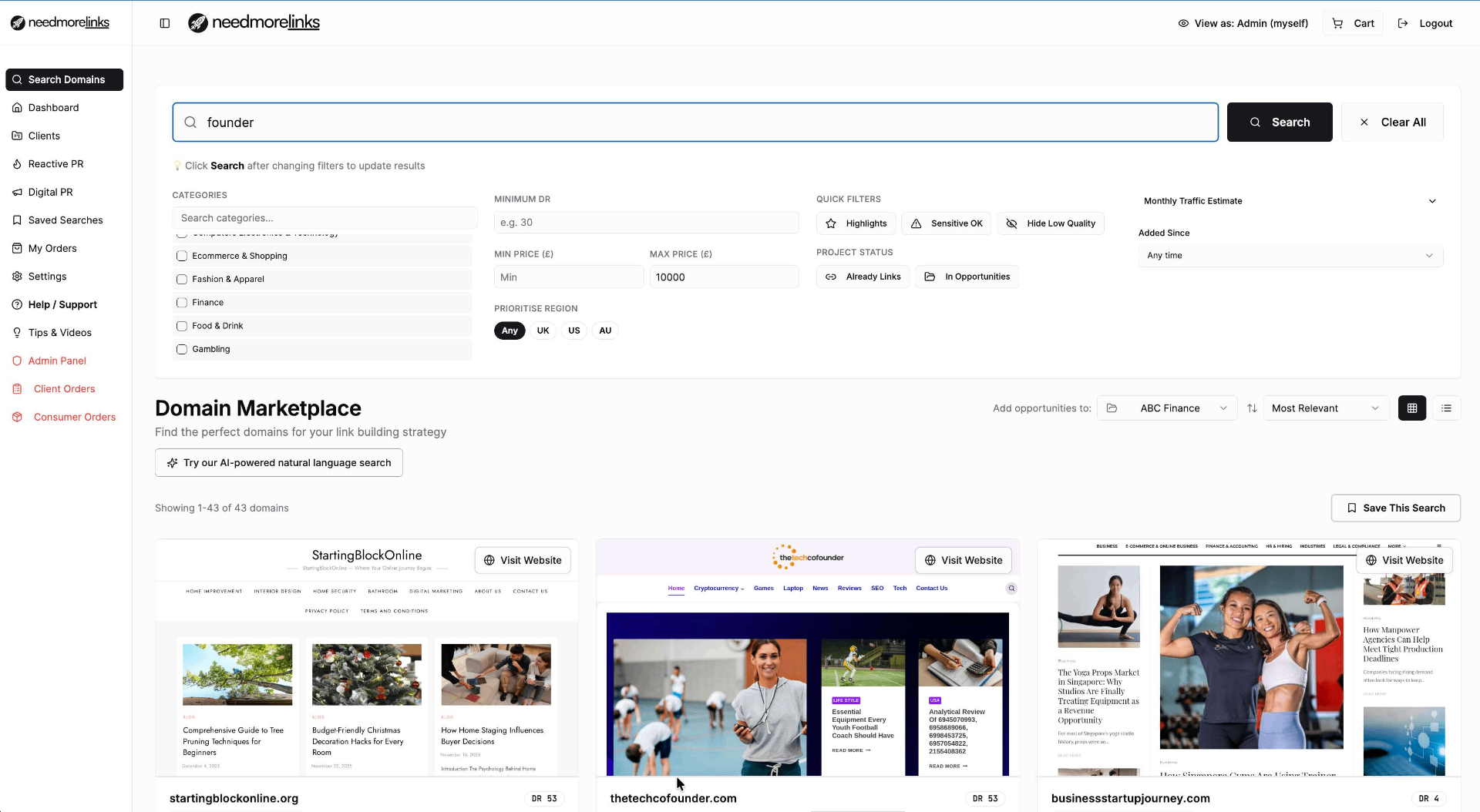 NeedMoreLinks Marketplace
